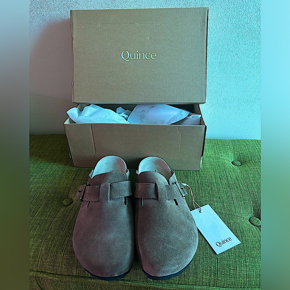 NEW WITH TAGS! Water Repellent Suede Clog Mule from Quince
